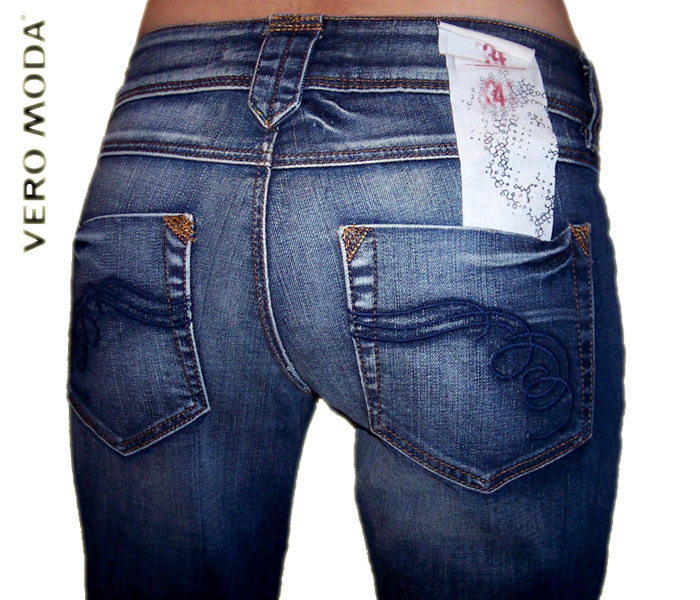 Vero Moda Damen Jeans Ripey Gerader Schnitt Blau – Bild 2